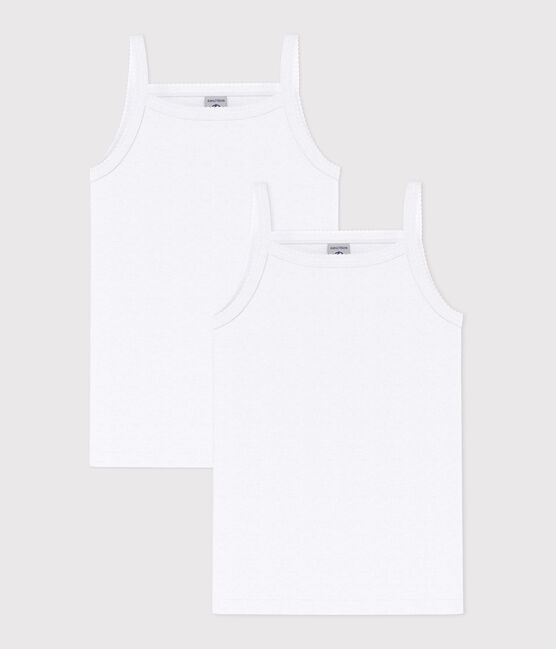 Lote de 2 camisetas de tirantes blancas de niña variante 1