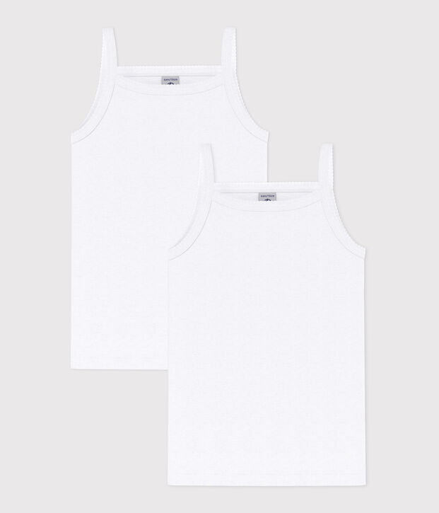 Lote de 2 camisetas de tirantes blancas de ni&ntilde;a multicolor