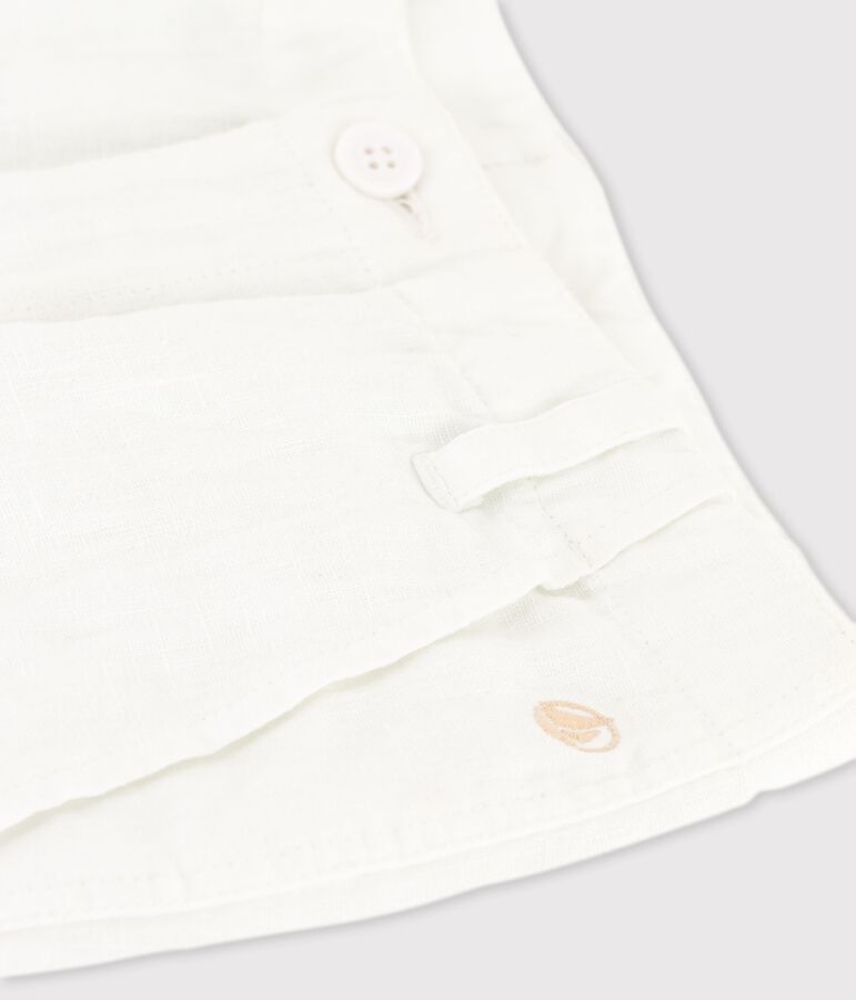 Bermudas de lino de ni&ntilde;o blanco