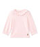 Camiseta bebé niña a rayas blanco MARSHMALLOW/rosa PETAL