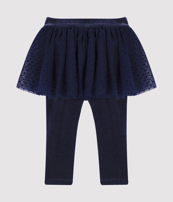 «Legging» para bebé con falda de tul azul SMOKING