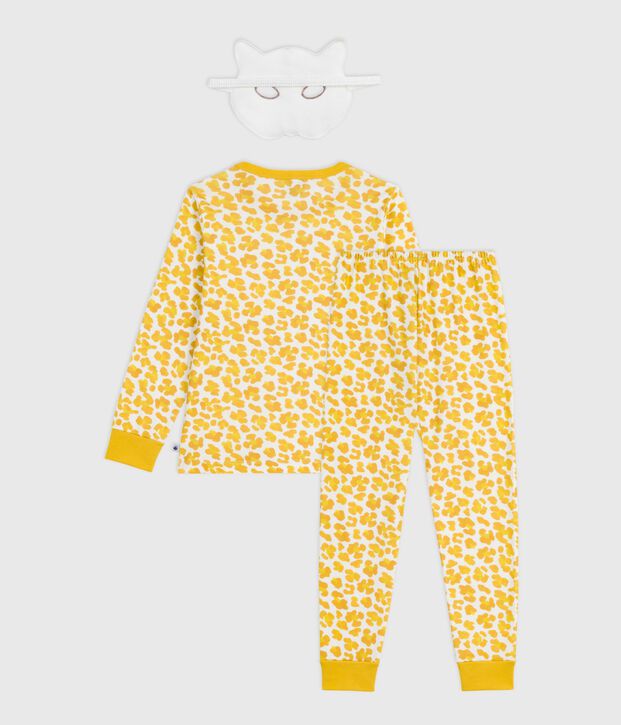 Pijama tipo disfraz infantil de algod&oacute;n con estampado de leopardo blanco/multicolor