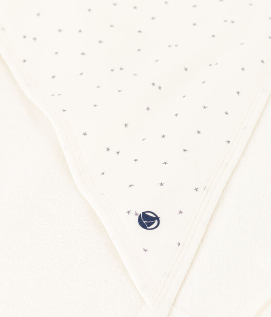 Capa de baño de rizo blanco MARSHMALLOW/gris GRIS