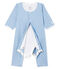 Bodyjama sin pies para bebé niña de punto azul ACIER/blanco MARSHMALLOW