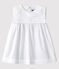 Vestido de celebración sin mangas de popelina de bebé niña blanco ECUME