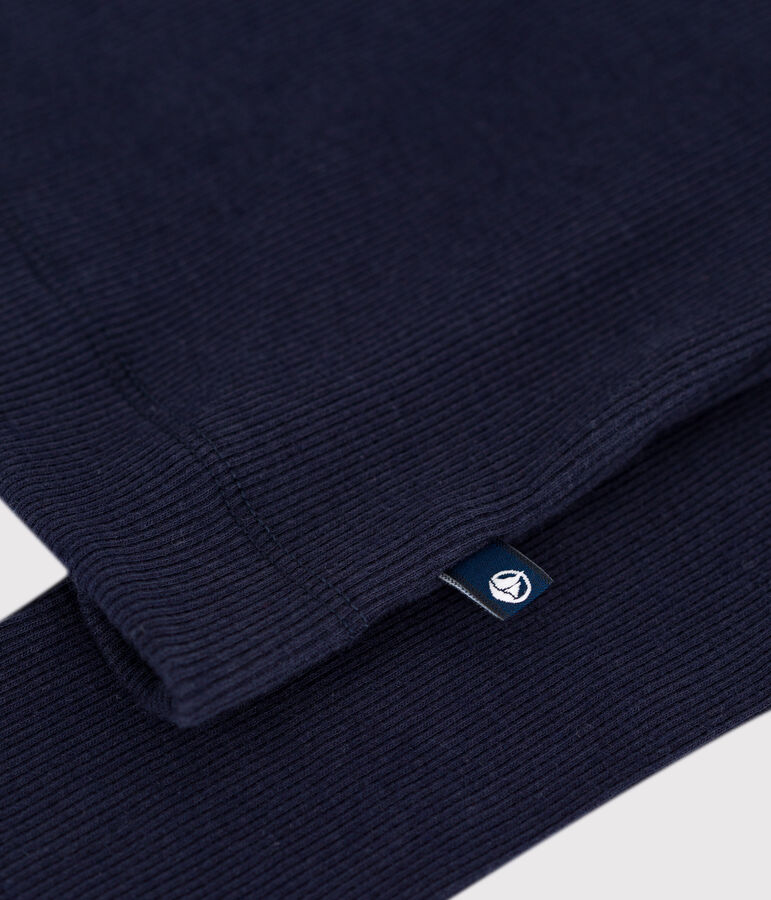 Camiseta de cuello alto Ic&oacute;nica de lana y algod&oacute;n para mujer azul