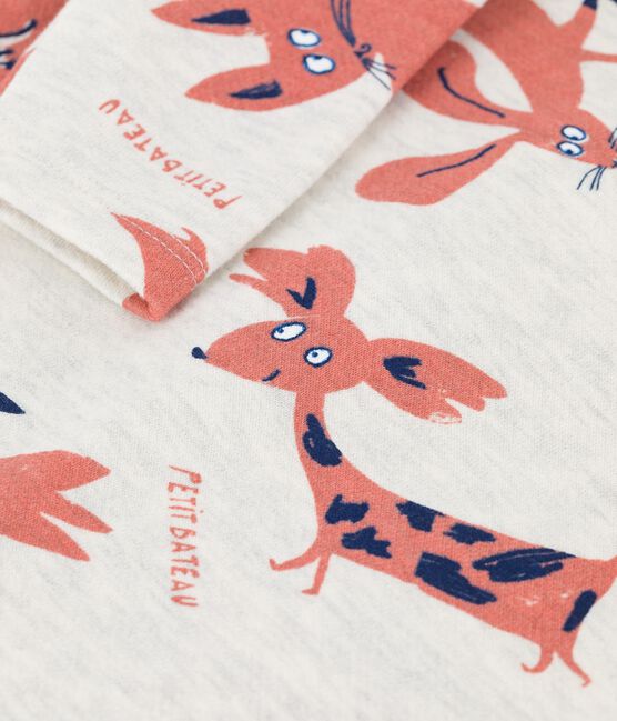 Mono con estampado de animales de muletón de bebé beige MONTELIMAR/blanco MULTICO