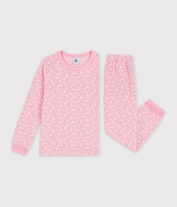 Pijama infantil de terciopelo con estampado rosa/multicolor
