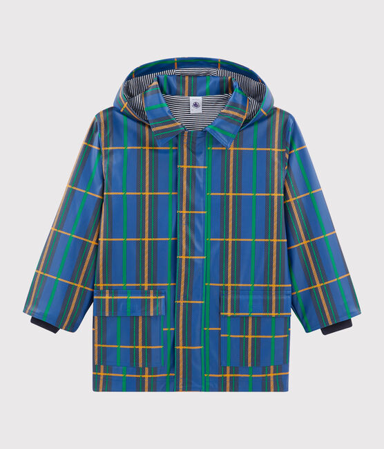 Impermeable infantil unisex de cuadros azul LIMOGES/blanco MULTICO