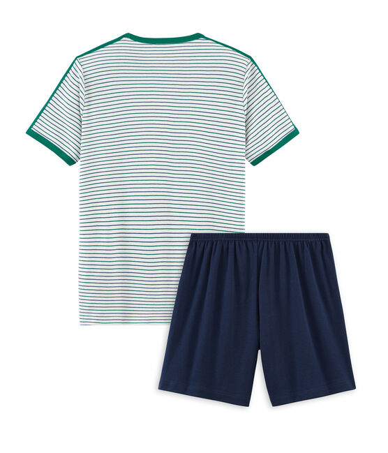 Pijama corto de punto para chico azul HADDOCK/blanco MULTICO