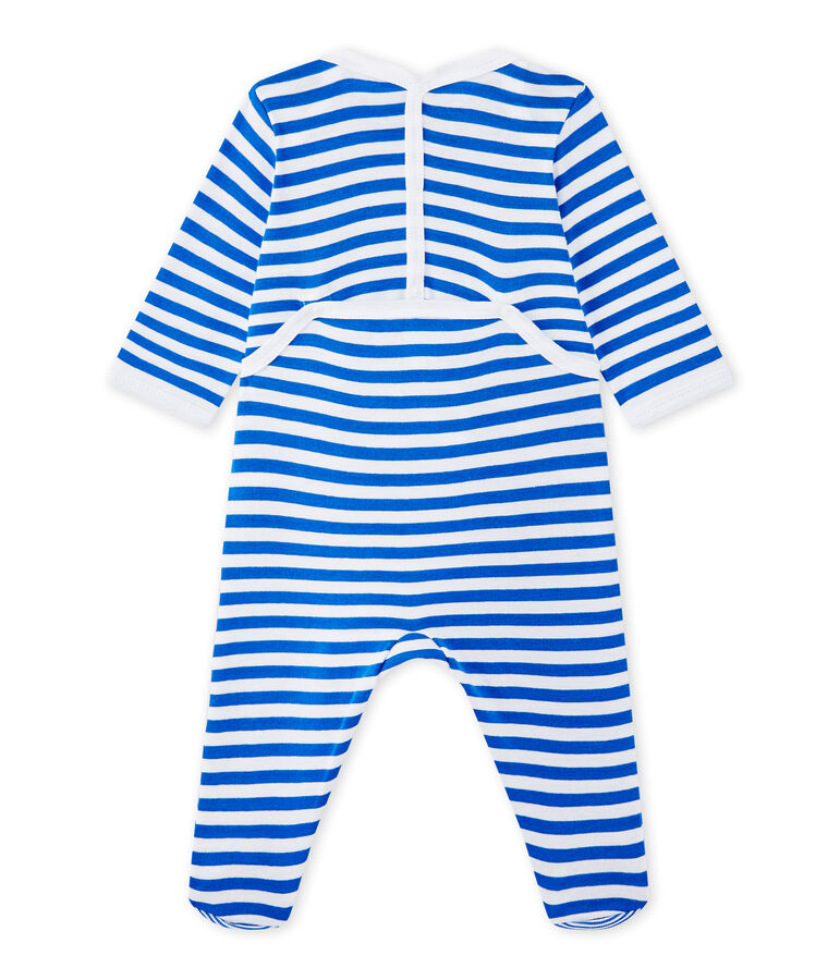 Pijama de rayas para beb&eacute; ni&ntilde;o azul/blanco
