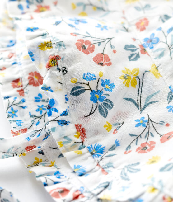 Capelina con estampado floral de bebé. blanco MARSHMALLOW/blanco MULTICO