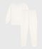 Pijama liso de rizo de algodón para mujer crudo MILK