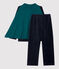 Pijama de caballero de niño de terciopelo azul SMOKING/blanco MULTICO