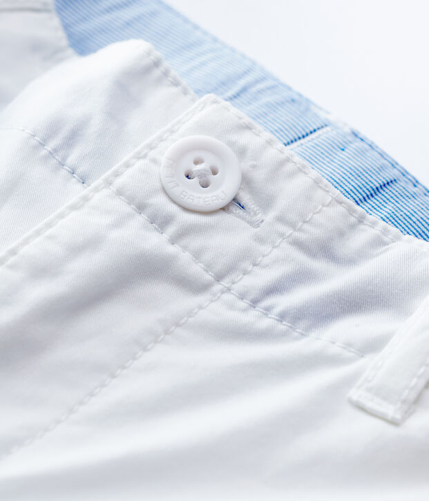 Bermudas de sarga de ni&ntilde;o blanco