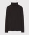 Camiseta de cuello alto emblemática de algodón de mujer gris CITY CHINE