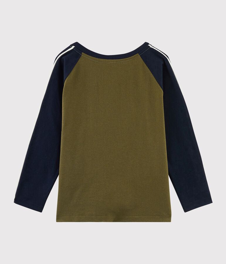 Camiseta serigrafiada para ni&ntilde;o verde MILITARY/azul SMOKING