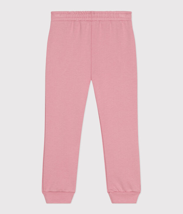Pantal&oacute;n infantil de jogging liso de algod&oacute;n rosa