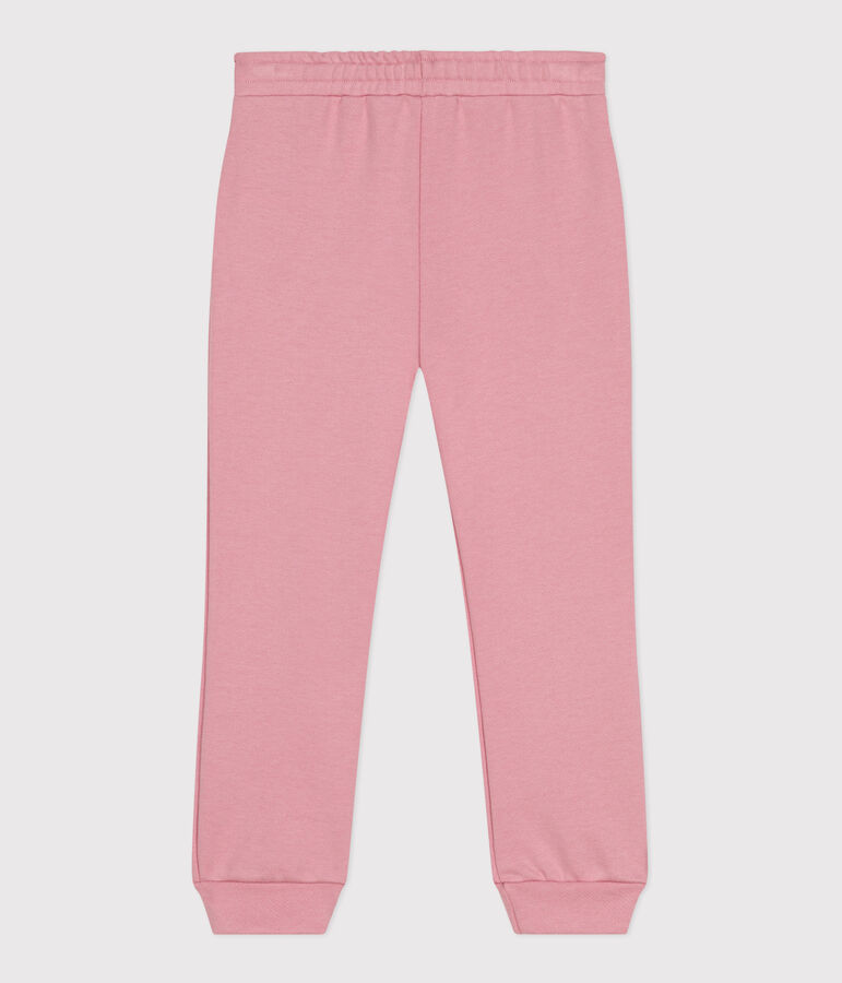 Pantal&oacute;n infantil de jogging liso de algod&oacute;n rosa