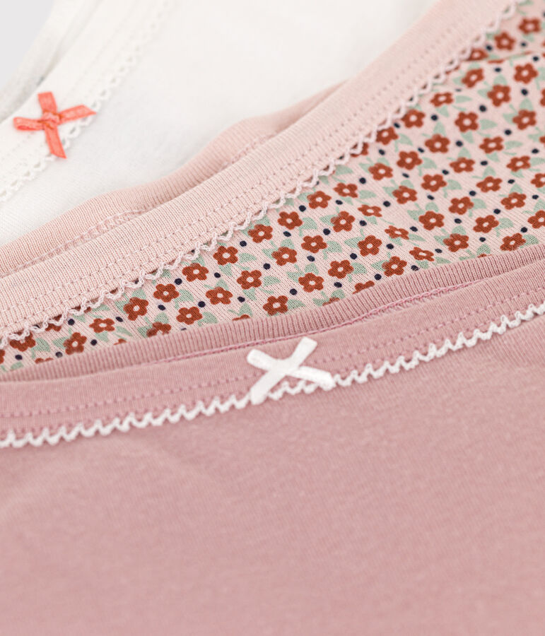 Juego de 3 braguitas de algod&oacute;n con flor para ni&ntilde;a variante 1