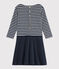 Vestido marinero para mujer azul SMOKING/blanco MARSHMALLOW