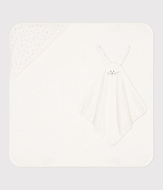 Capa de baño y doudou de algodón blanco MARSHMALLOW/gris GRIS