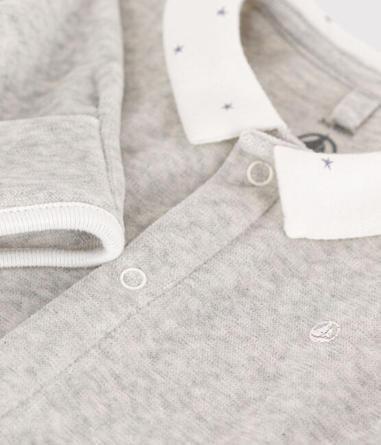 Pijama de terciopelo para bebé gris BELUGA CHINE
