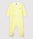 Pijama enterizo de vichy amarillo de algodón de bebé