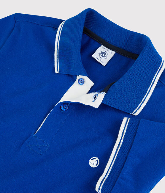 Polo de manga corta de punto de niño azul SURF
