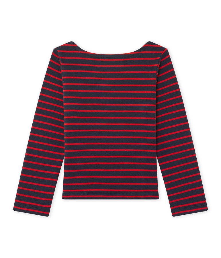 Marinera de ni&ntilde;a de manga larga azul/rojo