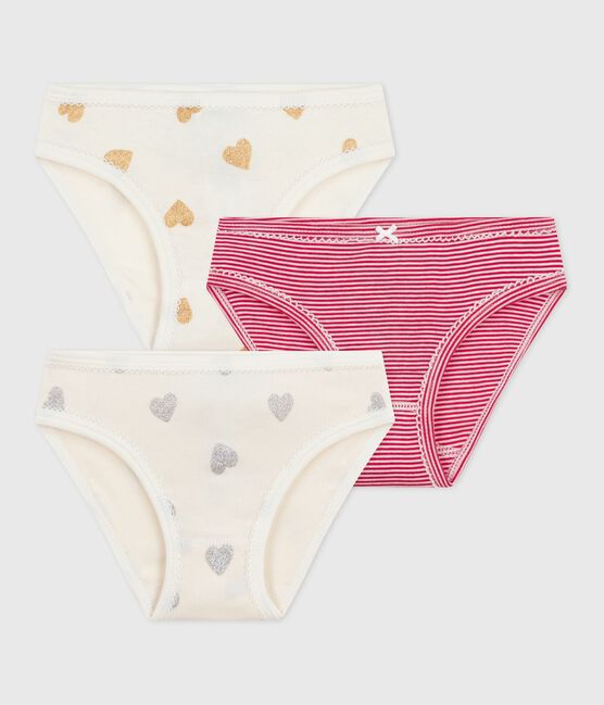 Juego de braguitas infantiles de algodón con estampado de corazones variante 1