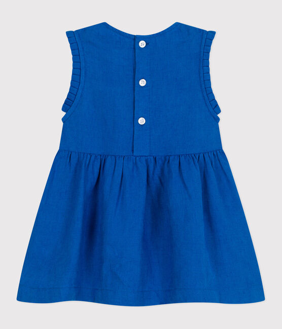 Vestido sin mangas de lino para bebé azul PORCELANA