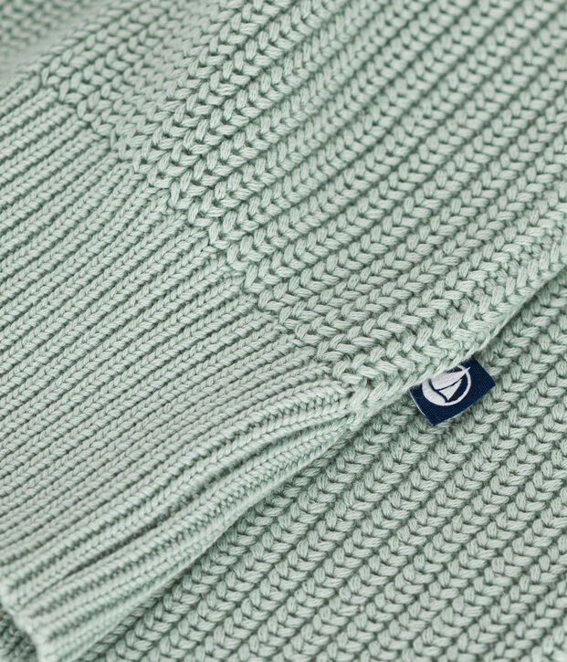 Jersey de punto ingl&eacute;s de algod&oacute;n para mujer verde