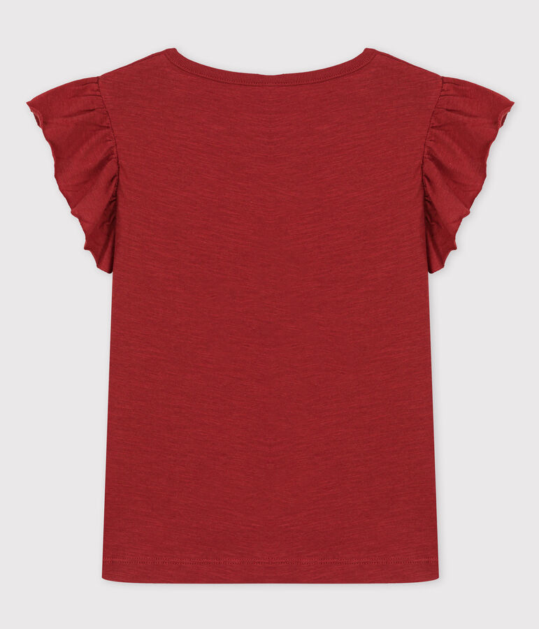 Camiseta de manga corta de algod&oacute;n de ni&ntilde;a marron OMBRIE