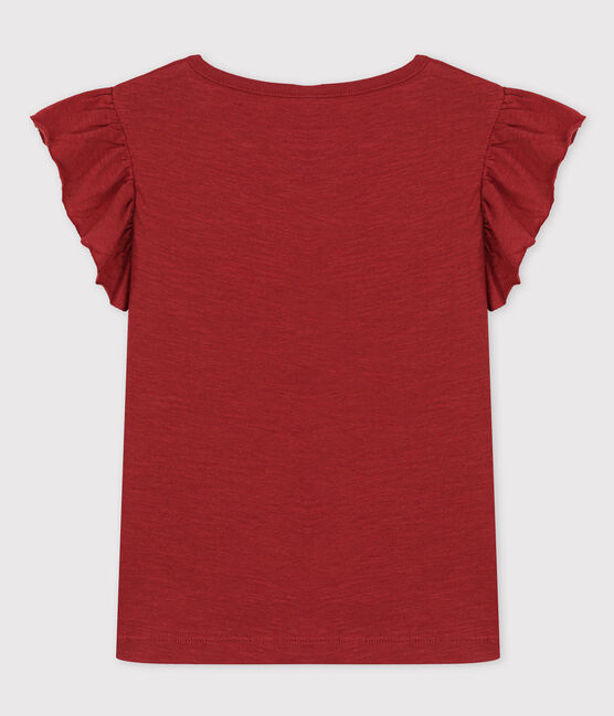 Camiseta de manga corta de algodón de niña marron OMBRIE