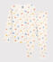 Pijama con monos multicolores de algodón orgánico infantil unisex blanco MARSHMALLOW/blanco MULTICO