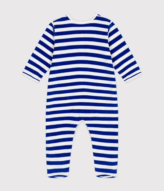 Pijama de terciopelo de Navidad para bebé azul CALVIN/ MARSHMALLOW
