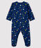 Pijama de muletón noche estrellada para bebé azul MEDIEVAL/blanco MULTICO