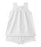 Pijama corto para niña con lunares y acabados en encaje blanco ECUME
