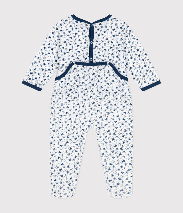 Pelele de terciopelo para beb&eacute; blanco/multicolor