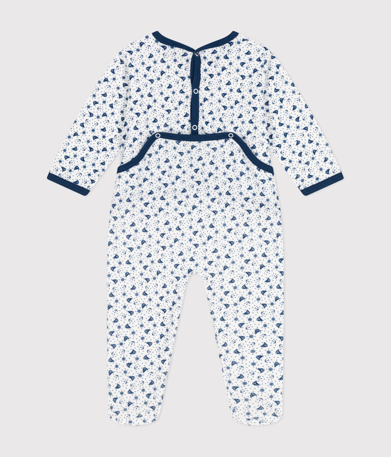 Pelele de terciopelo para beb&eacute; blanco/multicolor