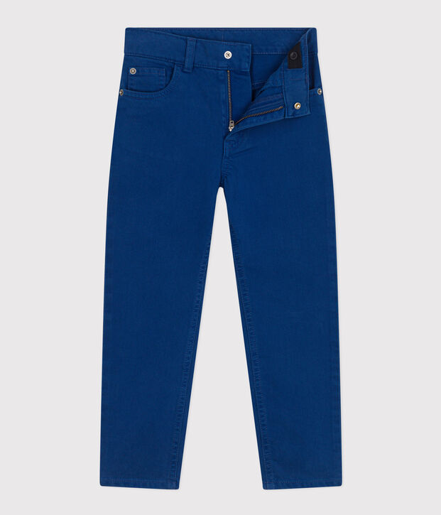 Pantal&oacute;n recto de tejido vaquero colorido para ni&ntilde;o azul