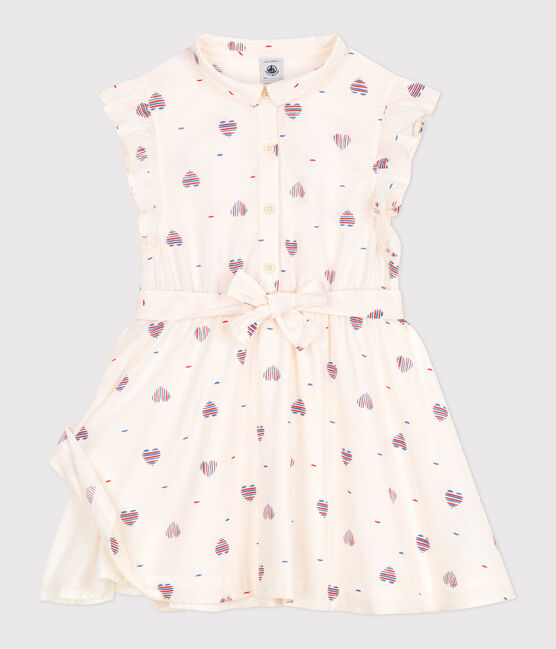Vestido infantil de algodón sin mangas con corazones blanco AVALANCHE/ MULTICO