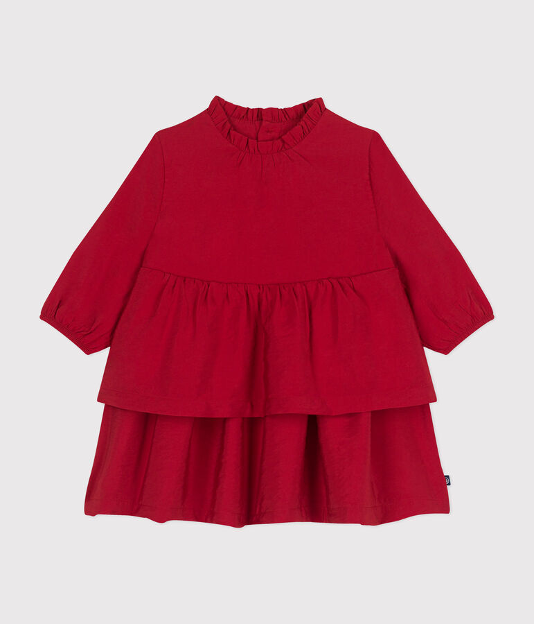 Vestido de manga larga para beb&eacute; rojo