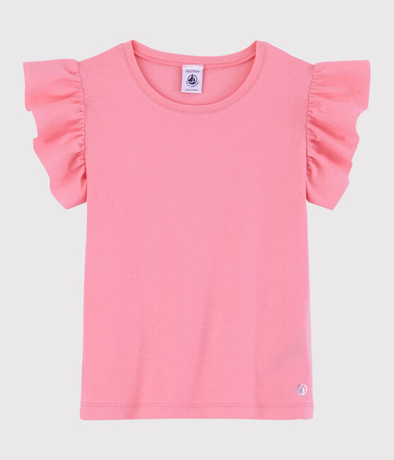 Camiseta de manga corta de algodón de niña rosa GRETEL