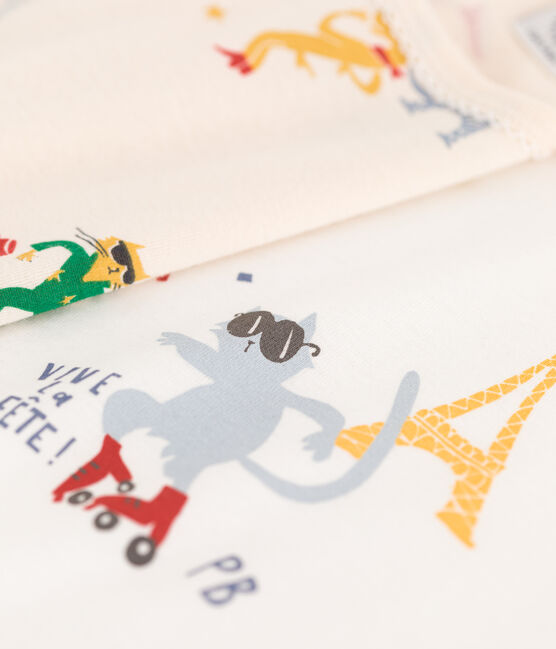 Juego de 2 camisetas de manga larga de algodón de niña/niño variante 1