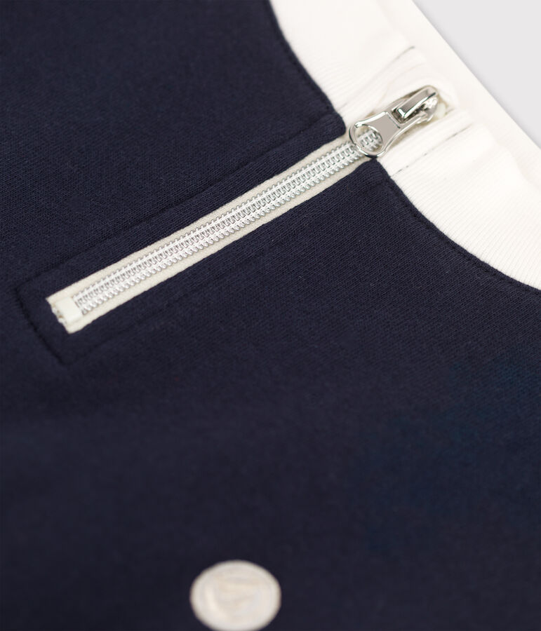 Vestido de manga larga de mulet&oacute;n de ni&ntilde;a azul SMOKING