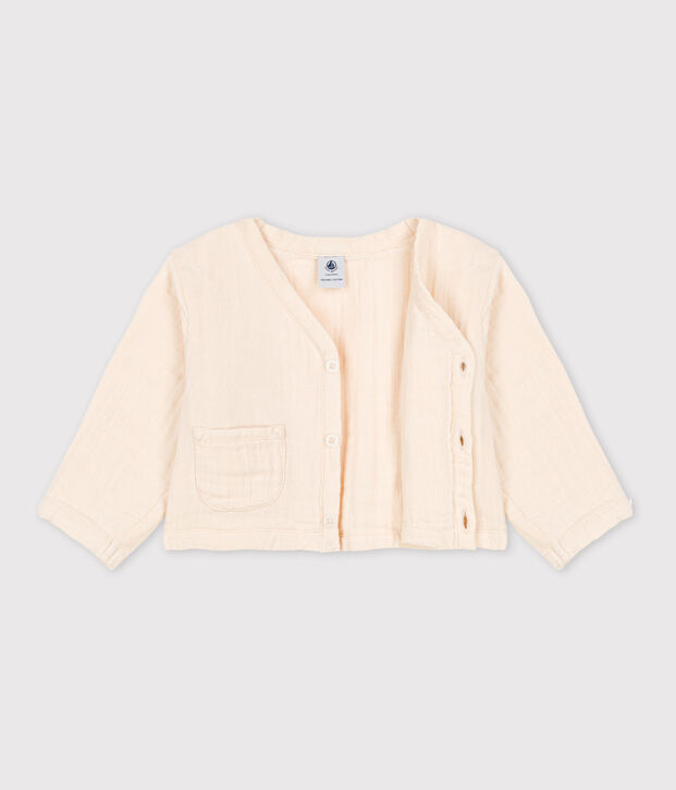 C&aacute;rdigan de gasa de algod&oacute;n para beb&eacute; crudo