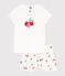 Pijama corto infantil de algodón con estampado de frutas blanco MARSHMALLOW/blanco MULTICO