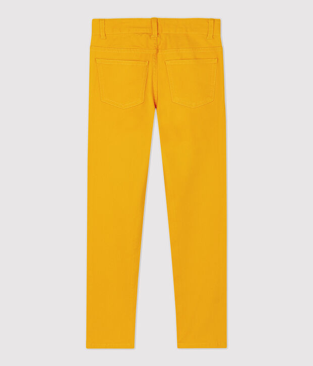 Pantal&oacute;n slim de sarga de ni&ntilde;o amarillo